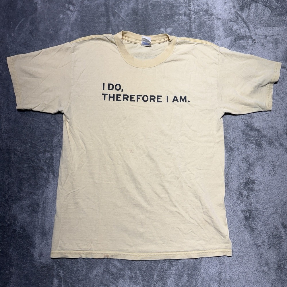 Vintage 2000s Nextel Corporate Promo T-Shirt Mens XL Blue "I Do Therefore I Am"